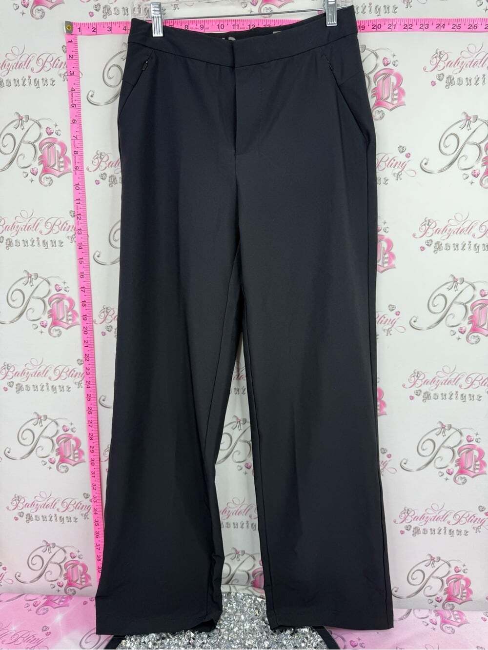 FWD Friday pants flare leg Women's Black Wide-Leg Dress Pants